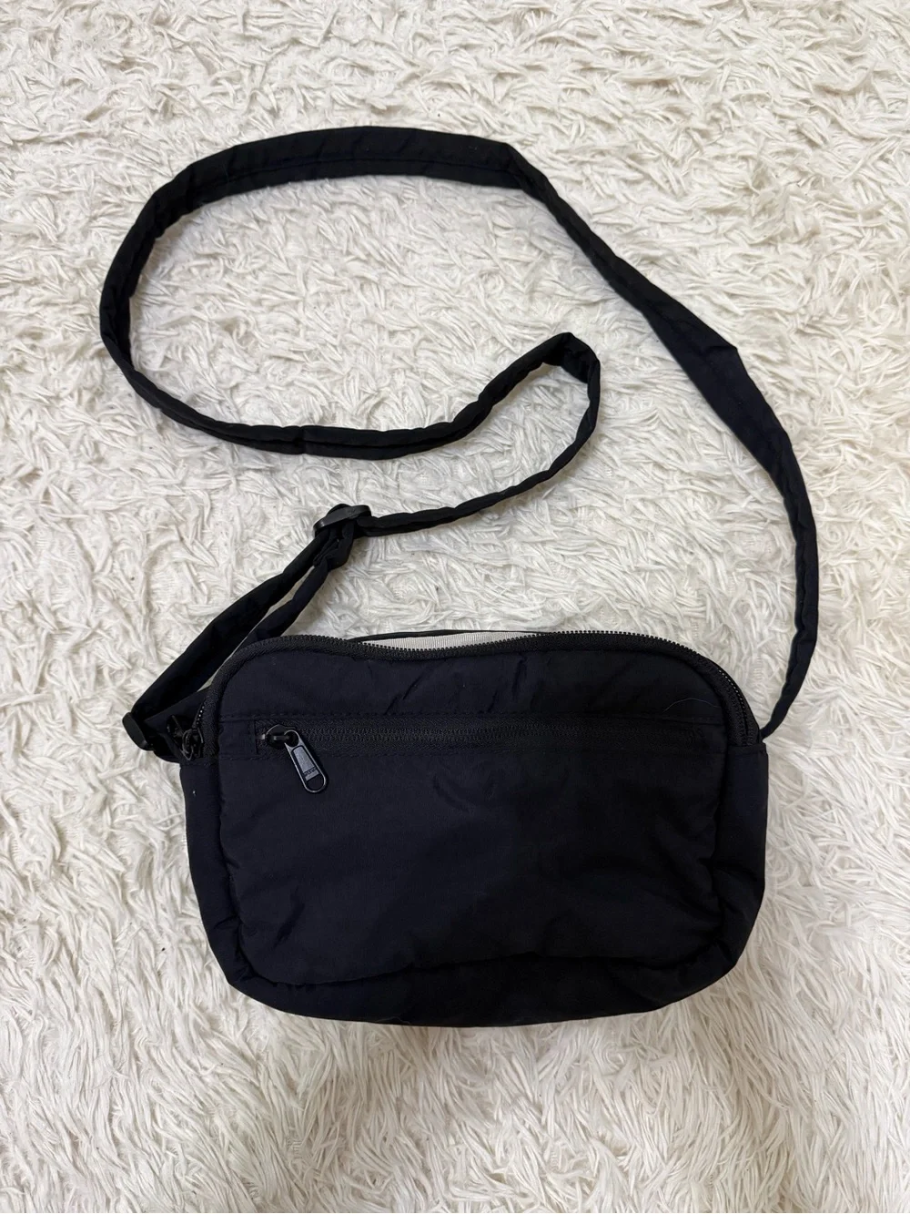 Black Crossbody Shoulder Bag - Minimal Everyday Carry